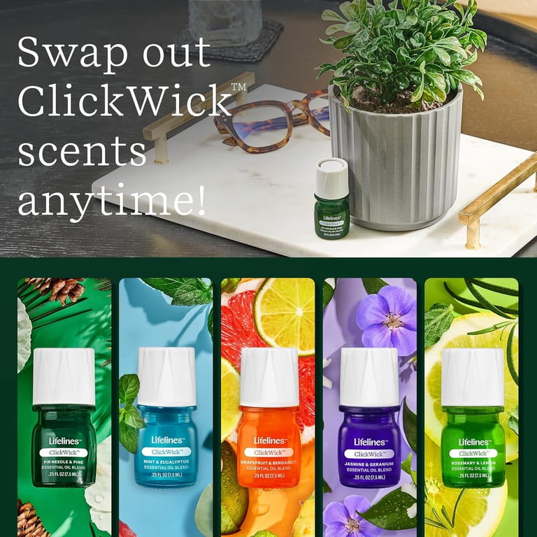 ClickWick Essential Oil Blend Discovery Set, Long-Lasting Scented