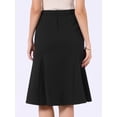 thumbnail image 3 of DARING DIVA Women's Elastic Summer Work A Line Flowy Trendy Skirt X-Small Black, 3 of 6