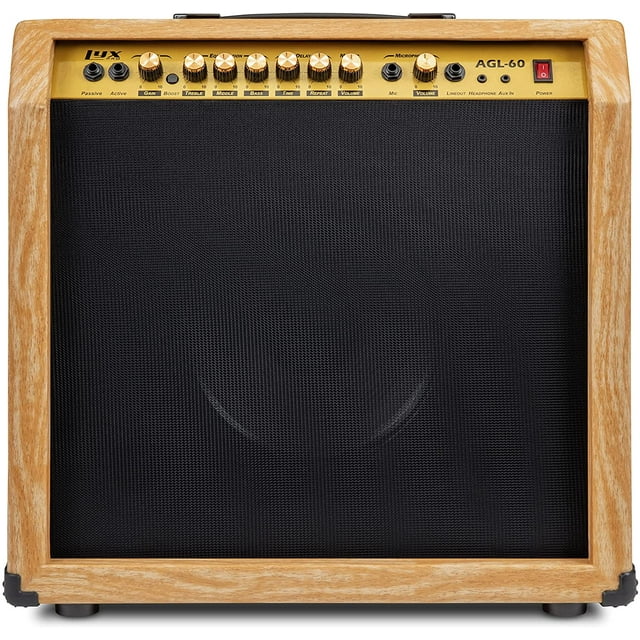 LyxPro Electric Guitar Amplifier 60 Watt Guitar Amp w/Built-In Speaker - Natural