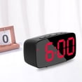 thumbnail image 4 of deevoka Digital LED Alarm Clock Mirror Surface Adjustable Brightness Battery/ Red Light, 4 of 8