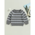 thumbnail image 2 of Bagilaanoe Newborn Baby Girl Boy Knitted Sweater Long Sleeve Striped Pullover 3M 6M 9M 12M 18M 24M Infant Warm Jumpers Tops Fall Loose Knitwear, 2 of 8