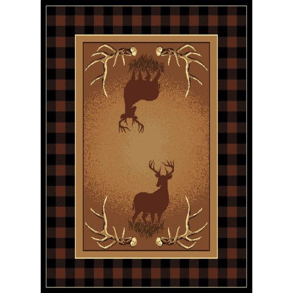 United Weavers Legends Area Rug 910-05050 Antler Buck Black Deer Buck 5' 3" x 7' 2" Rectangle