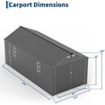 thumbnail image 7 of 10x20 Ft Enclosed Metal Carport with Vertical Steel Roof Durable Garage Shed with Man Door for Sedans SUVs and All-Weather Protection, 7 of 7
