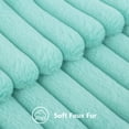 thumbnail image 3 of decorUhome Pack of 2 Faux Fur Plush Throw Pillow Covers 20x20, Soft Fluffy Striped Decorative Couch Pillow Covers , Teal, 3 of 10