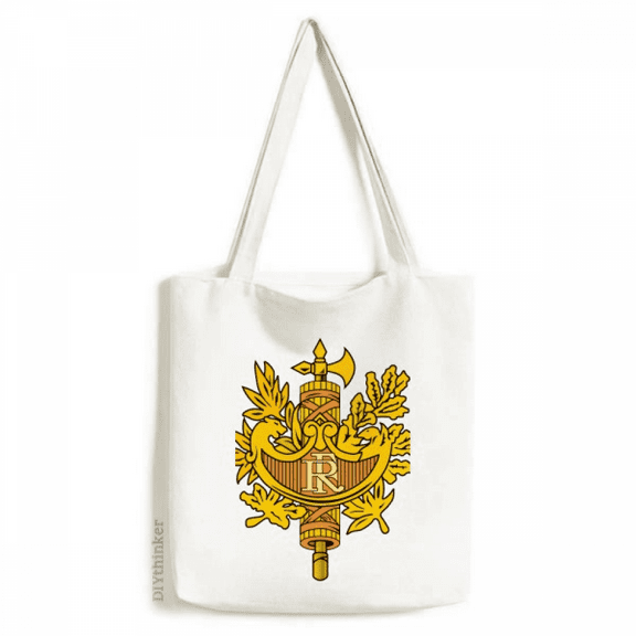 france eu national emblem tote canvas bag shopping satchel casual handbag