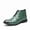 Green, variant on Men's Crocodile-Embossed Leather Dress Boots , Glossy Leather Ankle Dress Boots with Zipper, Black Green Brown