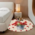 thumbnail image 2 of Red Tulip Flowers Round Area Rug 8Ft Washable Large Circle Rugs for Living Room Dorm, Spring Floral Vintage Drum Country Yellow Non-Slip Carpet Floor Mats Indoor Outdoor Carpet Runner Home Decor, 2 of 8