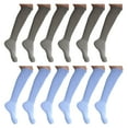 thumbnail image 2 of MDR Women's Extra Long Extra Heavy Slouch Socks - 12 Pairs Size 9-11 - Made in USA (6 Gray 6 Light Blue), 2 of 9