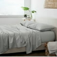 thumbnail image 3 of Noble Linens 4 Piece Pattern Microfiber Bed Sheets Set, Light Gray Honeycomb, California King, 3 of 10