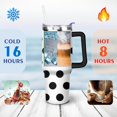 thumbnail image 4 of 40oz Classic Dot Aesthetic Design Stainless Steel Flip Straw Tumbler Spill Proof Travel Cup Double Wall Vacuum Insulated Coffee Mug with Top Handle, 4 of 6