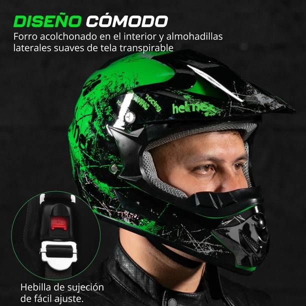 Casco motocross verde hotsell