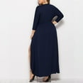 thumbnail image 3 of Awdenio Spring Dresses for Women Plus Size Wedding Guest Maxi Dress Long Sleeve Wrap V Neck High Low Split Ruffle Cocktail Dress,Size 4XL, 3 of 3