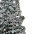 thumbnail image 2 of Northlight 6' Pre-Lit Silver Tinsel Pop-Up Artificial Christmas Tree - Clear Lights, 2 of 4
