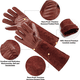 thumbnail image 3 of Lojalitet Guantes de jardinería de cuero con protección para el antebrazo, guantes largos para recortar rosas, 3 of 5