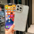thumbnail image 5 of Compatible with iPhone 13 Pro Max Case Glitter,Luxury Plating Bling Sparkly Shiny Clear Case Camera Protection Design for Women Girly Soft Cover,Gold,6.7 Inch, 5 of 8