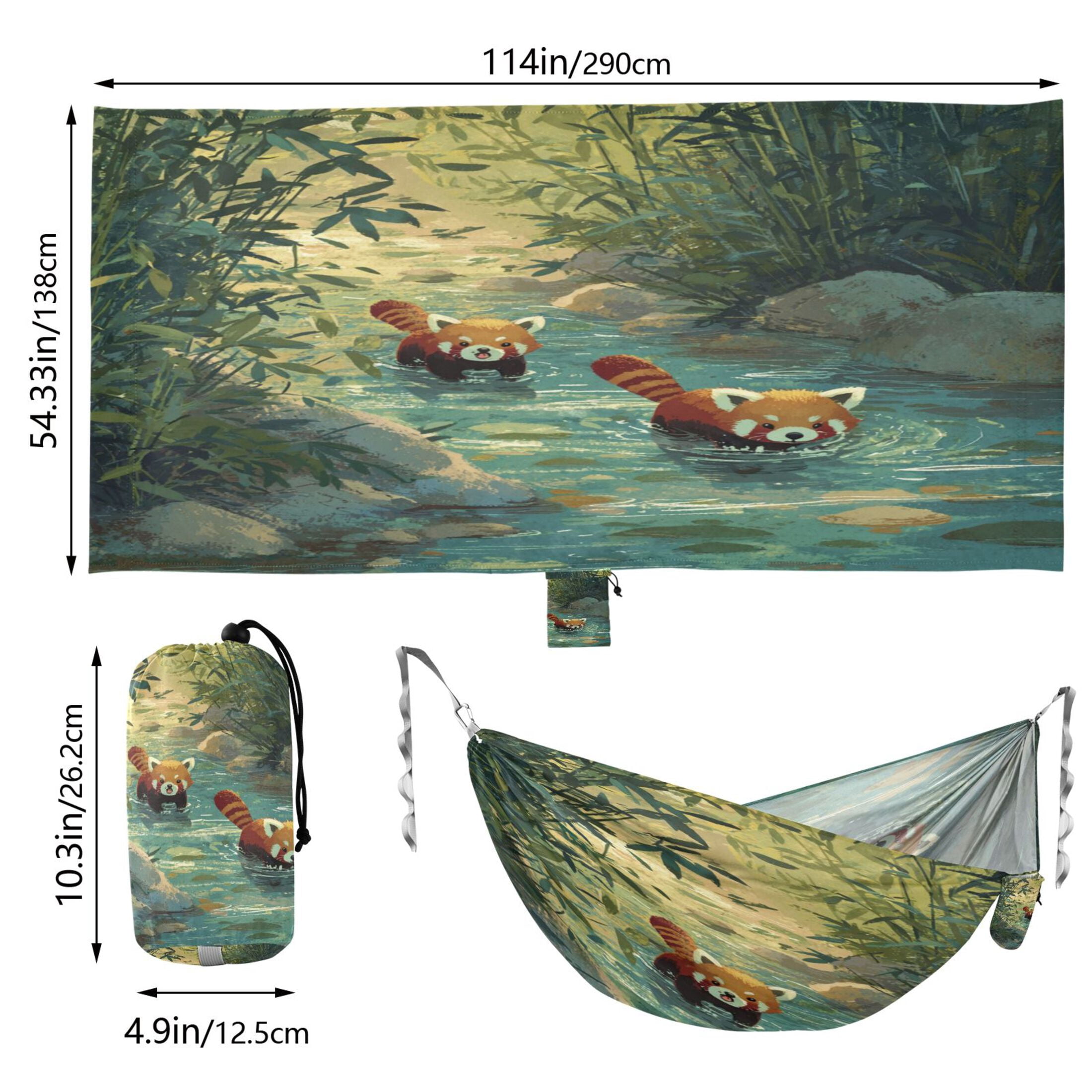 Hanging Hammock Portable Travel Camping For Outdooor Beach Camping Hiking Red Panda