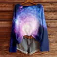 thumbnail image 4 of DHFJKG Sweaters For Women Long Sleeve Shirts Galaxy Printed Lightweight Knit Pullover Ribbed Casual Loose Fit Crewneck Soft Blouse Spring Comfortable Tops, 4 of 5