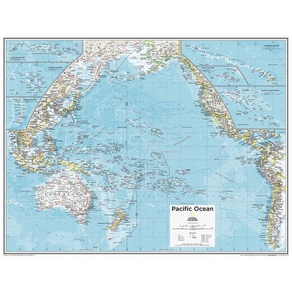 Mapa político del Océano Pacífico de National Geographic 53x41 cm