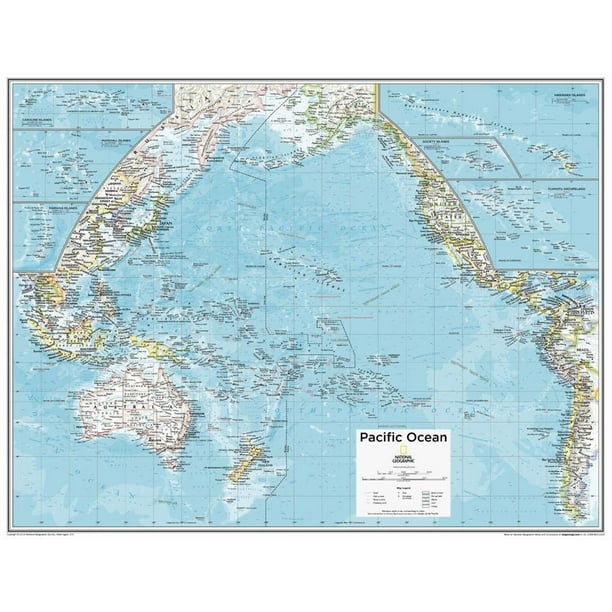 Mapa político del Océano Pacífico de National Geographic 53x41 cm
