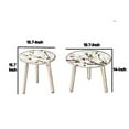 thumbnail image 3 of Benjara Byle 16- 20" Side Table Set of 2- Floral Design- Cherry Blossom- Blue, 3 of 6