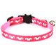 thumbnail image 1 of Collar reflectante para mascotas con campana y hebilla de seguridad, resistente y seguro, nailon, colores mezclados, collar para gatos fugitivos (barba rosa, S 1.0 31 cm) Color rosa, 1 of 5