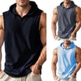 thumbnail image 3 of Fitness Sleeveless Vest Loose Fit Training Hooded Neckline Regular Length, 3 of 8