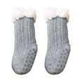 thumbnail image 2 of S LUKKC LUKKC Baby Winter Fuzzy Slipper Socks Christmas Thicken Warm Wool Fleece Children's Floor Socks Solid Color Plus Velvet Non-Slip Baby Shoes Socks Gifts for Boys Girls, 2 of 6