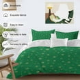 thumbnail image 3 of Christmas Snowflake Bedding Duvet Cover Set Queen Size 4 Pieces Winter Green Retro Texture Bedding Set with Zipper Closure, 1 Comforter Cover 90x92 Inches 1 Flat Sheet & 2 Pillow Cases, 3 of 7