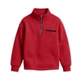 thumbnail image 7 of Sakuulaan Boys Quarter Zip Sweatshirt Mock Neck Textured Knit Casual Long Sleeve Jacket, 7 of 7