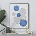 thumbnail image 2 of DecMode Blue Canvas Contemporary Radial Circles Framed Wall Art, 2 of 9