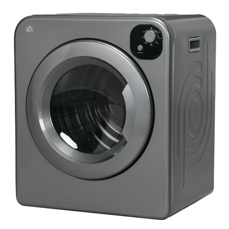 Compact Laundry Dryer 1300W Portable Electric Dryer, 3.2 cu.ft Stainless Steel, Front Load, Gray