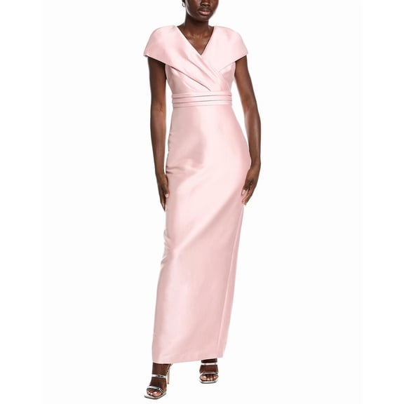 Badgley Mischka womens Wrap Shoulder Gown, 6, Pink