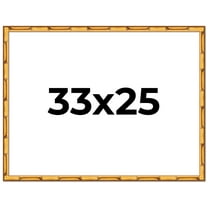 33x25 Frame Gold Bamboo Solid Wood Picture Frame | 1 Inch Moulding Width | Interior Frame Depth
