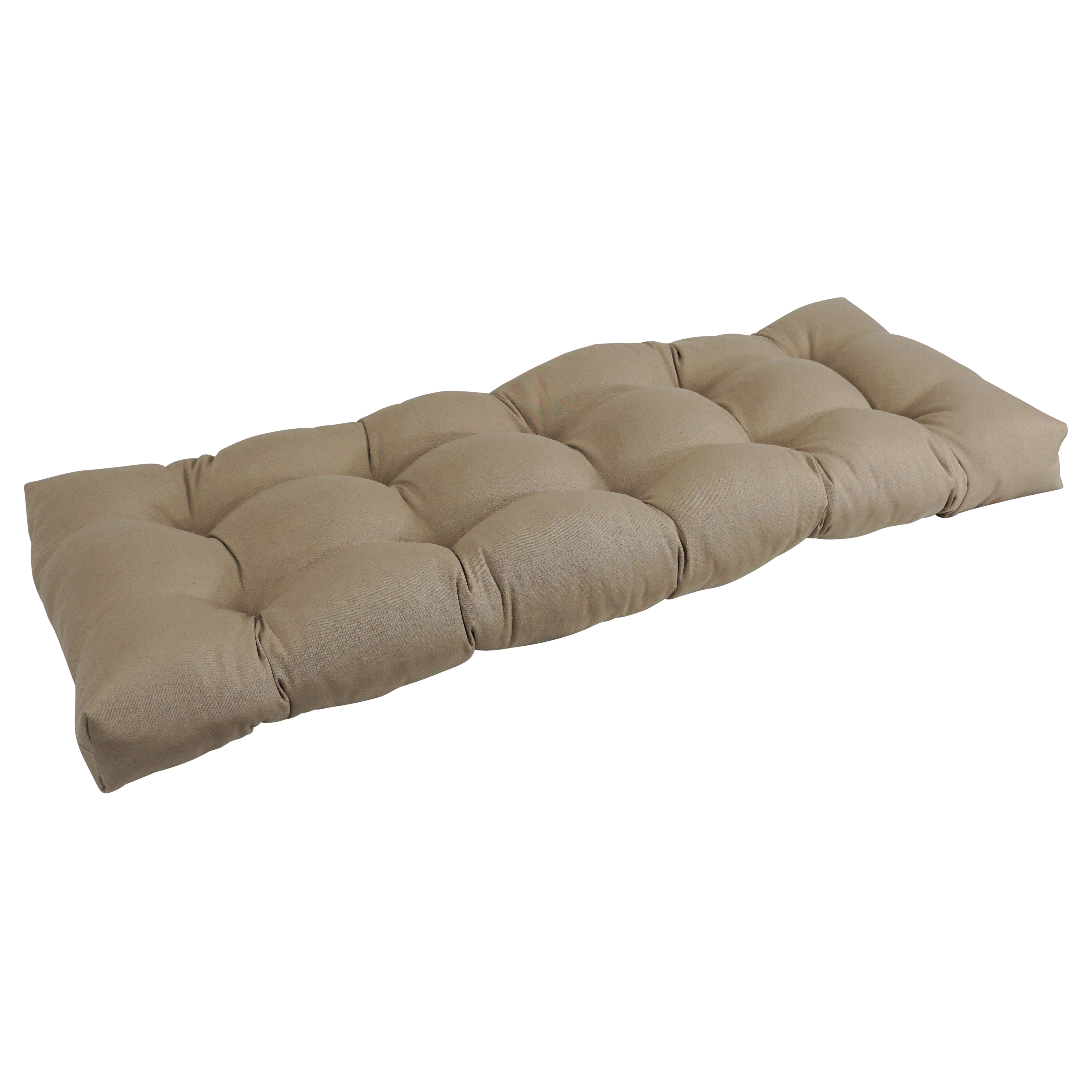 51inch by 19inch Tufted Solid Twill Bench Cushion TanColor