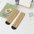 thumbnail image 7 of Rateoe Brown Flowers Pattern Quarter Crew Socks,Toe Seamed Ankle Socks,Cotton Cushioned Breathable Athletic Crew Sports Socks, 7 of 7