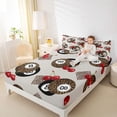 thumbnail image 3 of Castle Fairy Vintage Cheetah Print Billiard Bed Sheets 4-Piece, Red Cherry Full Size Sheets, Black Red Brown,1 Fitted Sheet, 1 Flat Sheet and 2 Pillowcases, 3 of 6