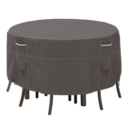 Classic Accessories Ravenna® Tall Round Patio Table & Chair Set Cover - Premium Outdoor Furniture Cover with Water Resistant Fabric, Small (55-187-015101-EC)
