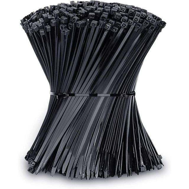 Cinchos de Plastico 500 Pzas, Bridas de Plastico Autobloqueantes, Cables Nailon Fuerte Cintillos de Plástico Resistente Organizador de Cables para Oficina, Hogar, Exteriores(Negro)