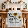 thumbnail image 2 of Table Runner 60 Inches Long for Kitchen Dining, Sunflowers Dresser Scarf Farmhouse, Dining Table Decorations for Wedding/Parties, Farmhouse Country Bee Wooden Grain 13 x 60 In, 2 of 8