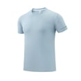 thumbnail image 2 of Men's Short Sleeve UPF 50+ Cooling T-Shirt Quick Dry Workout Athletic Running Swim Tops Tee Rash Guard Performance Shirts Big and Tall Size M-4XL Light Blue, 2 of 8
