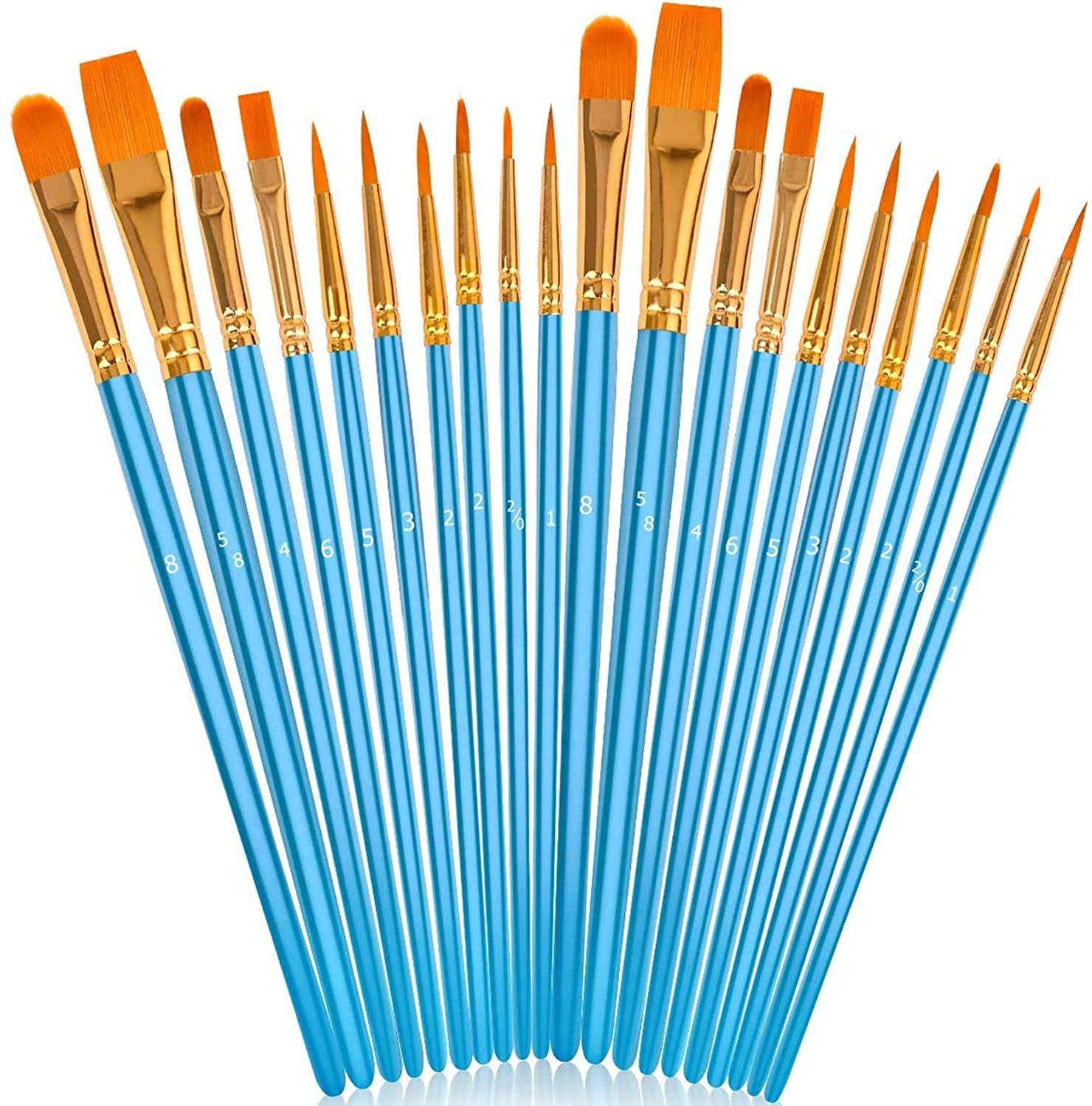 20 PCS Paint Brush Set, Acrylic Art Paintbrush Sets, Round