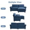 thumbnail image 3 of Zimtown Sectional L-Shaped Sofa with Ottoman, 3-4 Person Living Room Couch, 2 Seater and 1 Ottoman, Double-Layered Burlap, Blue, 3 of 9