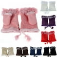 thumbnail image 6 of 1Pairs Women Fur Fingerless Gloves Winter Half Finger Mittens for Women Girls Teen Working Writing, 6 of 12