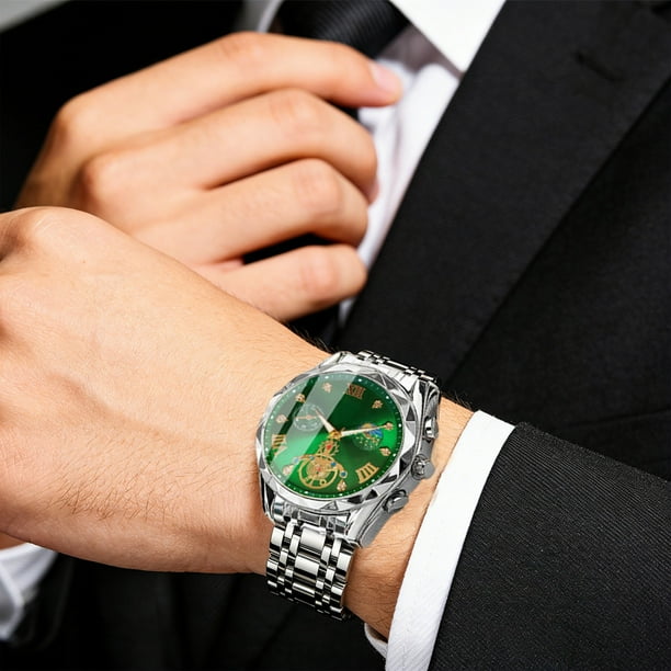 Reloj para hombre, resistente al agua, informal, con luz nocturna, de cuarzo y aleación