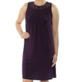 thumbnail image 2 of American Living Womens Beaded Neck Jersey Dress, Purple, 4, 2 of 3
