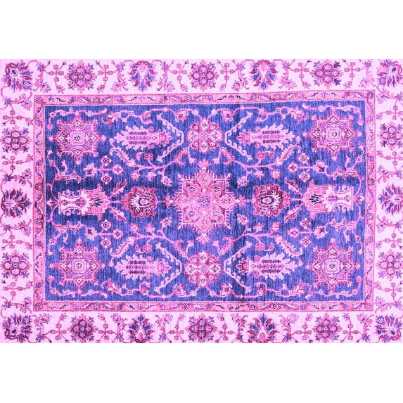 Ahgly Company Indoor Rectangle Oriental Purple Traditional Area Rugs, 2' x 4'