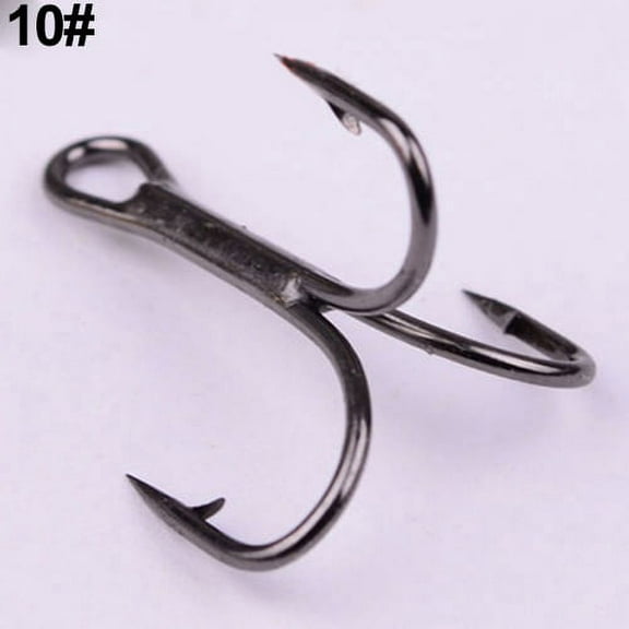 Opolski 100Pcs High Carbon Steel Treble Hooks 7 Size 2/4/6/8/10/12 Fishhook Tackle