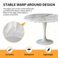 thumbnail image 6 of White Marble Elastic Fitted Round Table Cover Modern Abstract Art Waterproof Outdoor Tablecloth for Holiday Party, Picnic, Patio & Dining Fits Tables Up to 45"-54", 6 of 8
