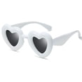 thumbnail image 4 of White Peach Heart Sunglasses Polarized Sunglasses Womens Retro Sunglasses Plastic Trendy Vintage Small Square Sun Glasses 90s Fashion Cute Sunnies One Size, 4 of 6