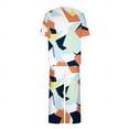 thumbnail image 4 of SDNall Pajamas for Women Set Printing Round Neck Short Sleeve Sleepshirt and Pants Sets Loungewear Pajamas with Pockets (Multicolor, Sizes S-XXL), 4 of 9